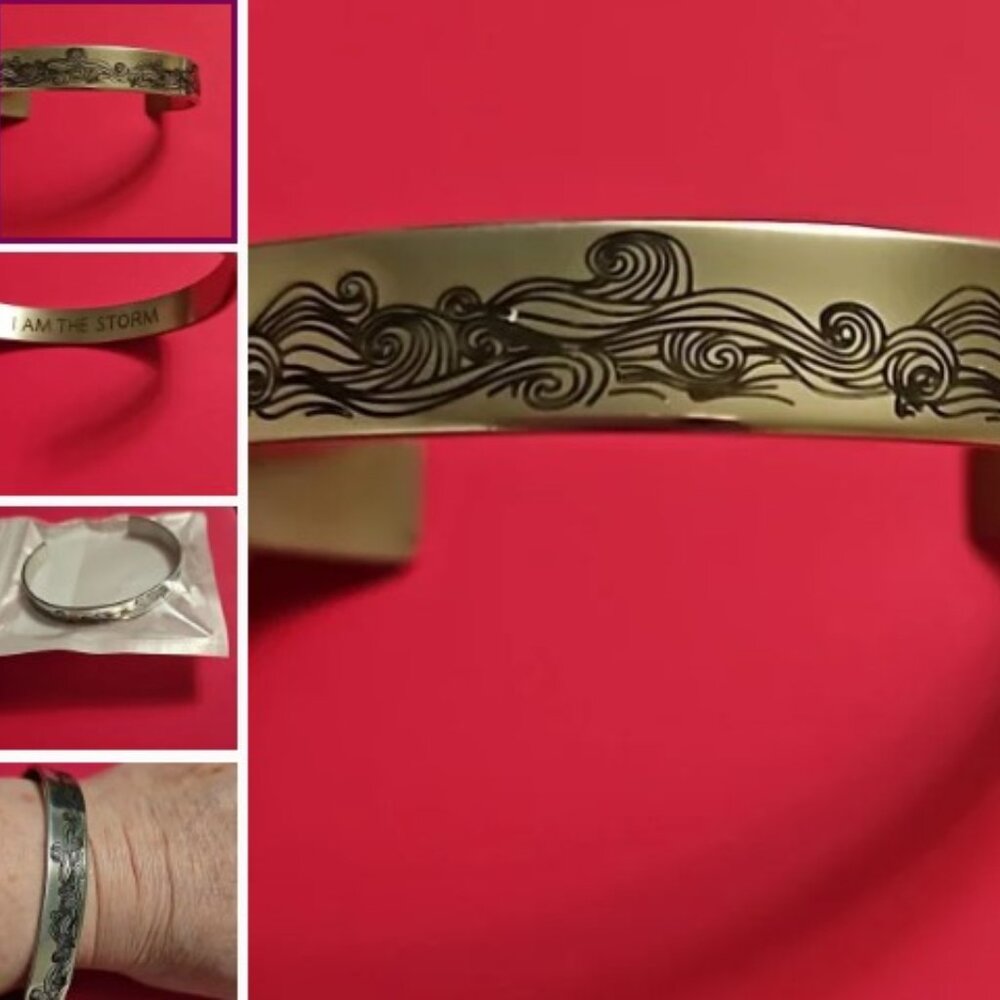 I am the Storm" bracelet with waves NWT